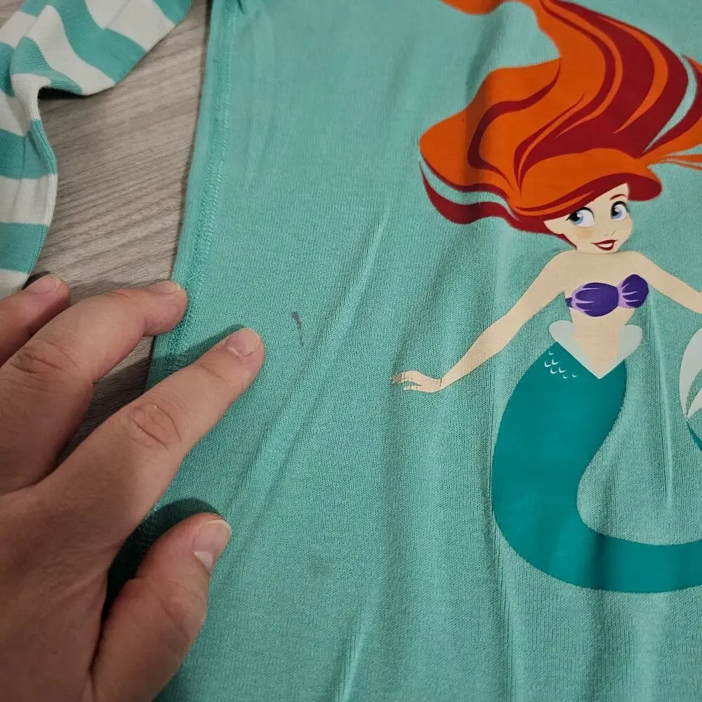 Hanna Andersson Pajama Set Disney The Little Mermaid Ariel Long Sleeve Blue 5